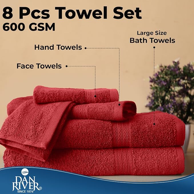 DAN RIVER 8 PC Luxury Bath Towels - Image 7