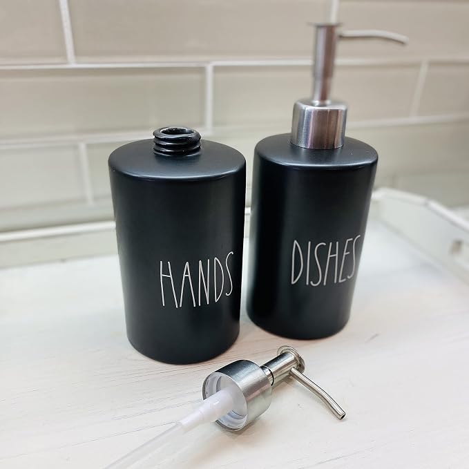Modern Farmhouse Ceramic Dishes and Hands Soap Dispenser Set - Image 6