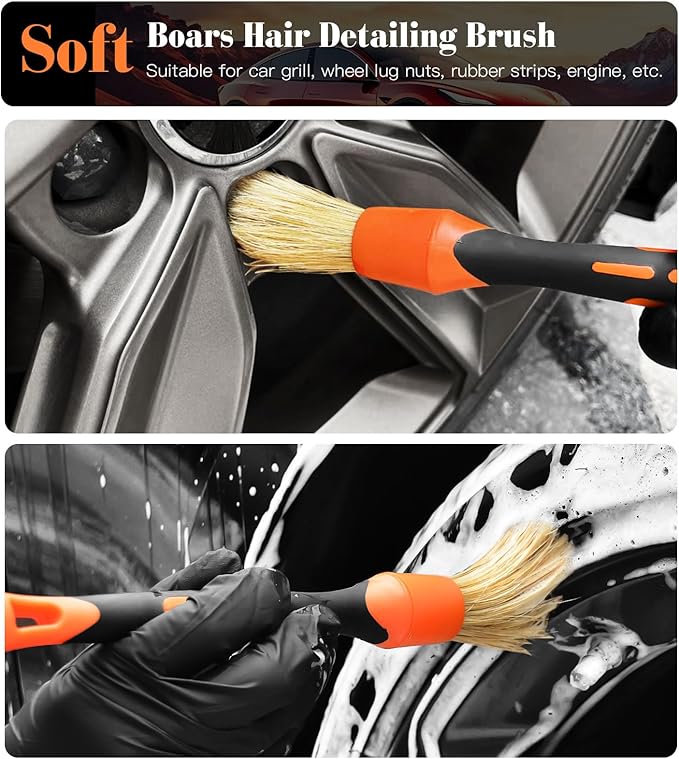 YeewayVeh 3PCS Quick Car Wheel Brush Kit, 2-Size 360° Bendale Rim Cleaner - Image 5