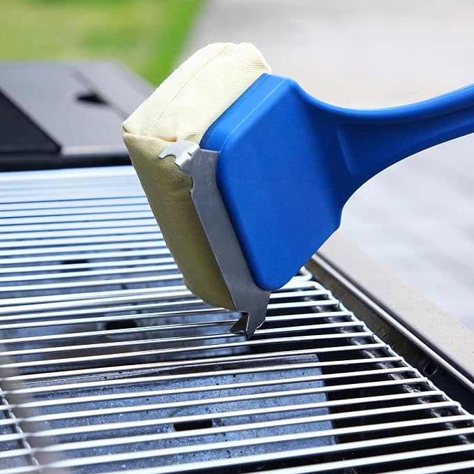 Blue Grill Brush Bristle Free, Replaceable BBQ Cleaning Head Accessories Cleaner - Image 3