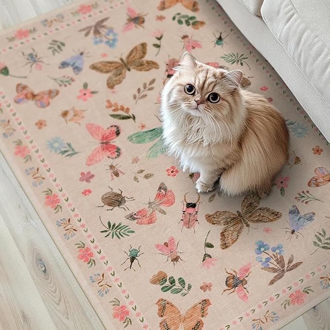 2x3 Washable Rug, Small Door Mat Floral Entryway Rug, Boho Front Door Mat - Image 2