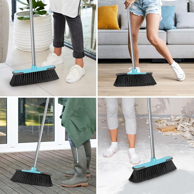 Indoor Broom, Soft Bristle Heavy-Duty Broom - Image 6
