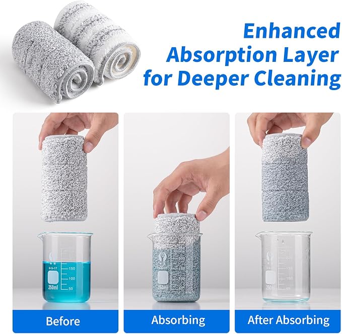 Oshang Flat Mop Head Refill, Microfiber Mop Pads Flat Mop Replacement Heads - Image 5