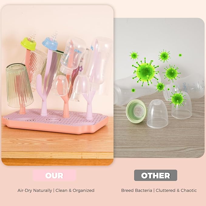 Baby Bottle Drying Rack with Tray – Space Saving Bottle Organizer & Drying - Image 4