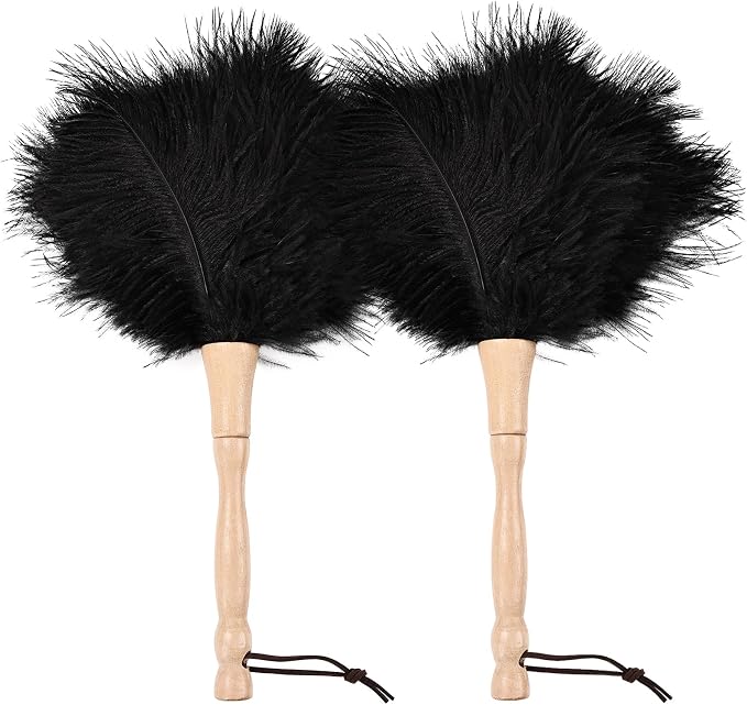 Ostrich Feather Duster 12 Inch Handheld Duster Supplies, Wooden Handle Feather by MehelloFeather