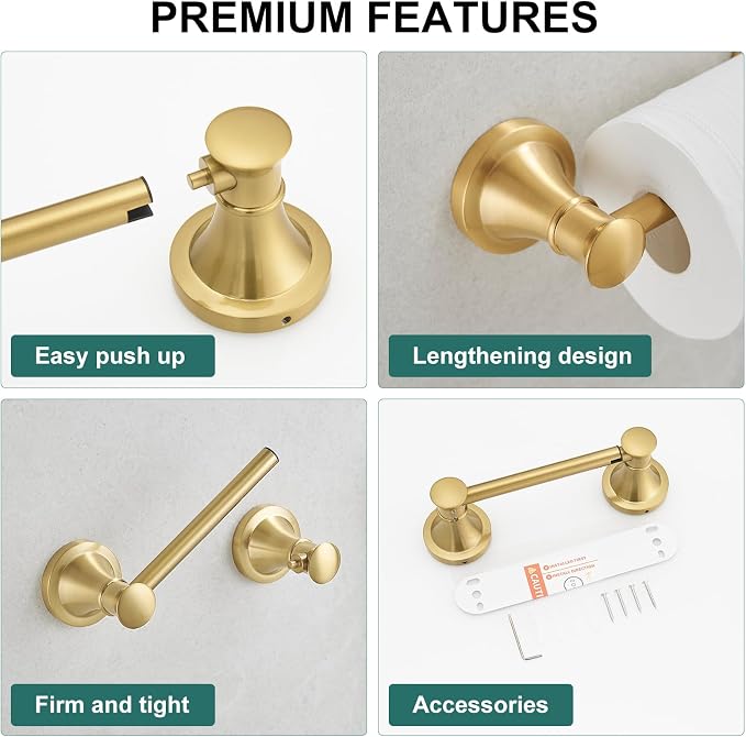 Hoimpro Wall Mounted Rustproof Toilet Tissue Paper Holder Bathroom Accessories - Image 7