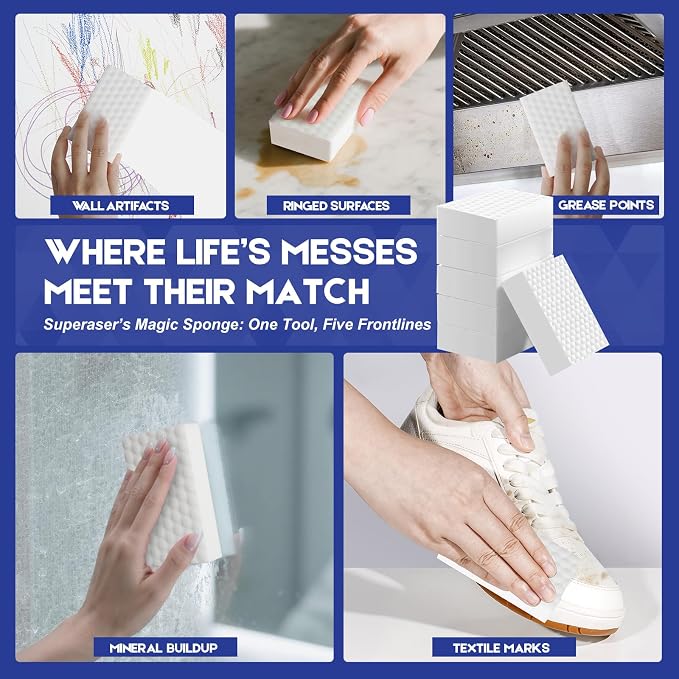 Essential-50 Melamine Sponges, Surface Safe Cleaning - Image 2