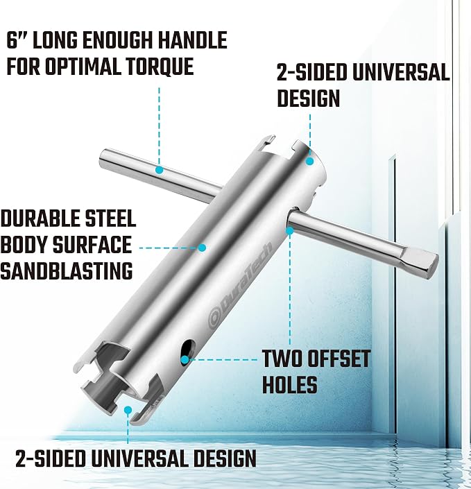 DURATECH Long Reach Basket Strainer Wrench, Universal Sink Strainer Wrench - Image 4