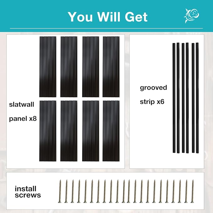 NeatiEase Slatwall Panel Wall Storage Systems, 4 x 8ft Slat Wall Paneling - Image 3