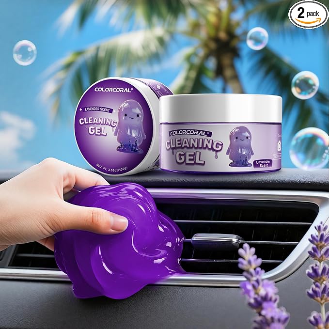 Car Cleaning Gel Reusable 2Pack by ColorCoral