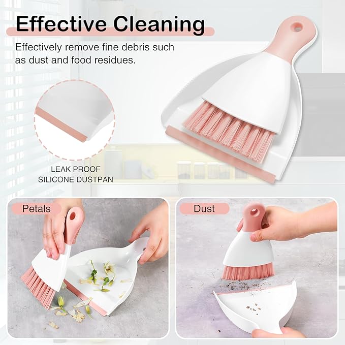NACENA Mini Dustpan and Brush Set 2 Pack, Small Broom and Dustpan Set Dust Pan - Image 4