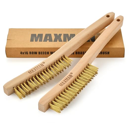 MAXMAN Brass Brush, Soft Brass Bristle, Wire Brushes by MAXMAN