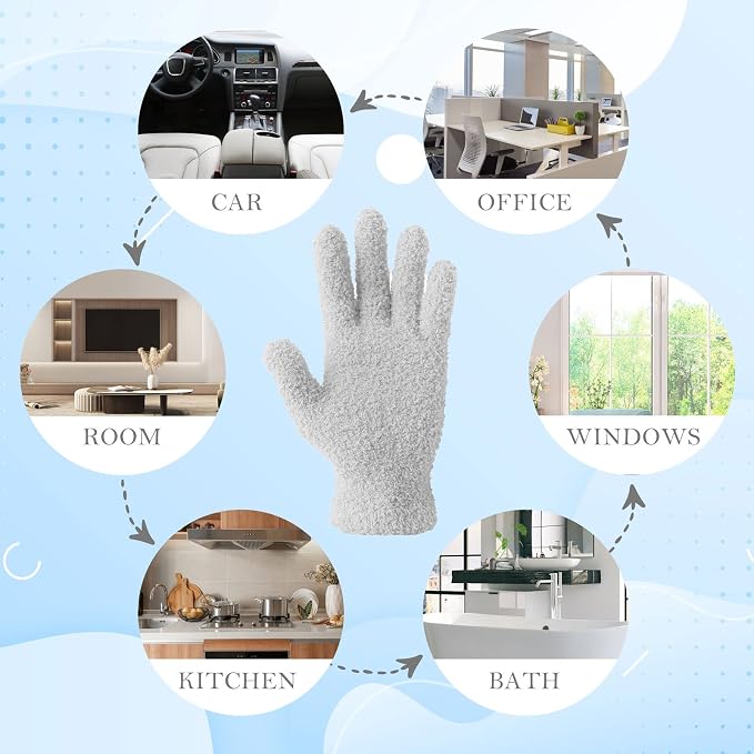 Evridwear Microfiber Gloves for Plant Dusting, Resuable Leaf Cleaning Glove for - Image 4