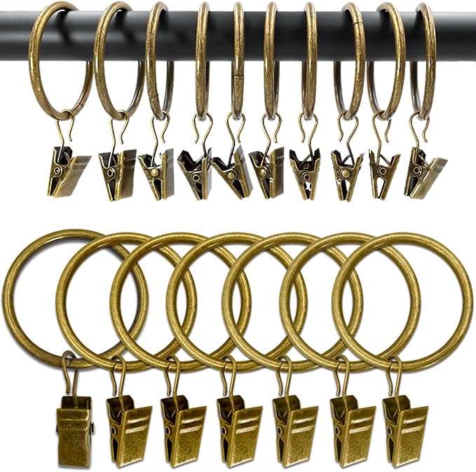 100 Pack Metal Curtain Rings by AMZSEVEN
