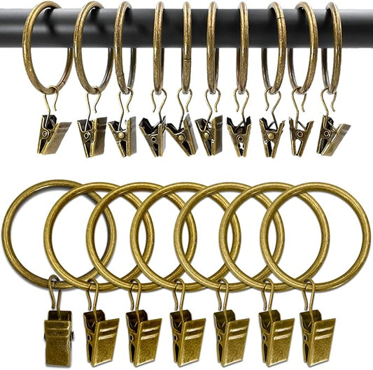 100 Pack Metal Curtain Rings by AMZSEVEN