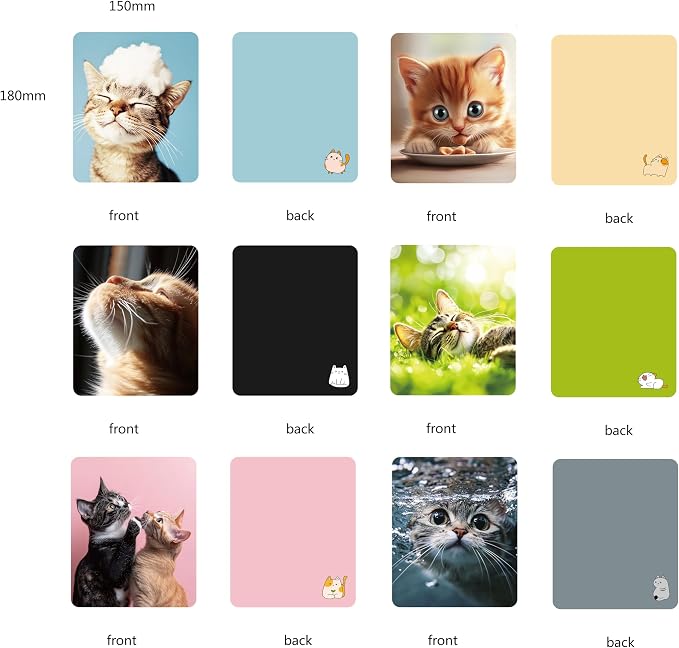 Anywind Microfiber Glasses Cleaner Cloth, Cute Cat Cleaning Clothes - Image 2