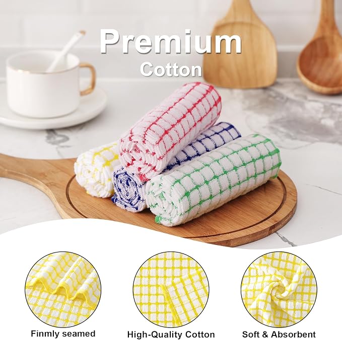 Kitinjoy Cotton 6 Pack Terry Kitchen Towels, 16 x 25 Inches Super Soft and - Image 2