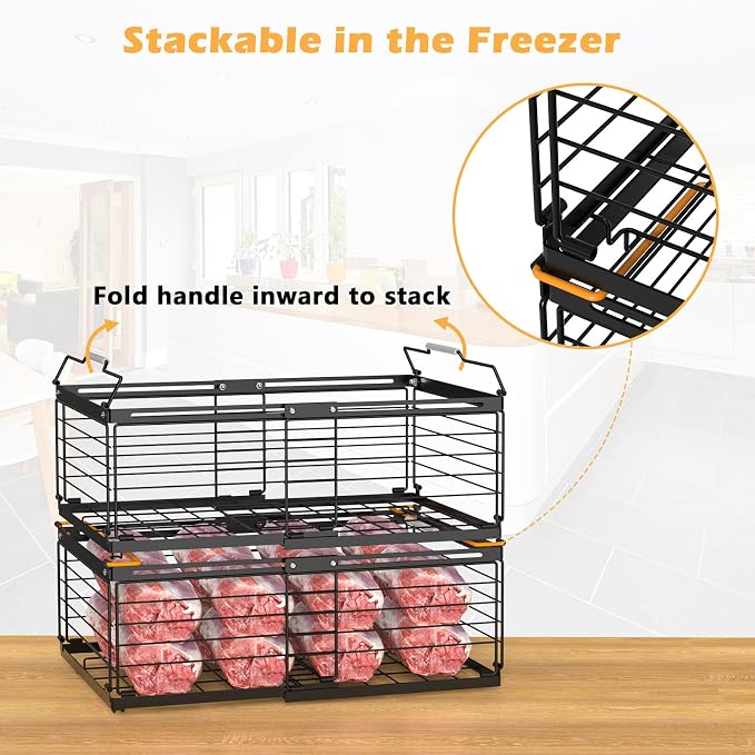 NADAMOO Freezer Organizer Bins, 3 Packs Large Expandable Stackable Chest - Image 5