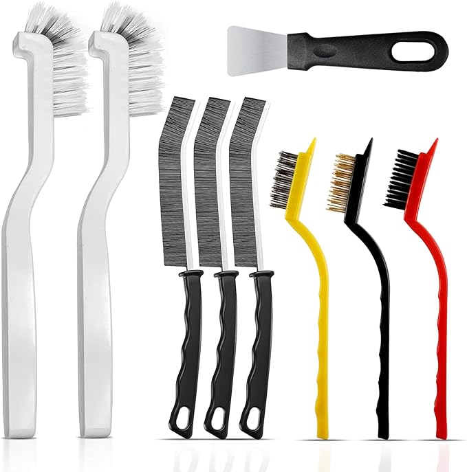 Multi-Purpose Hard Bristle Brush Set, Crevice Cleaning Brush Kit by MakeyourPlantingDreams