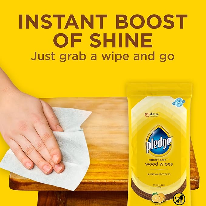 Pledge Expert Care Enhancing Wood Wipes, Lemon Scent - Image 4