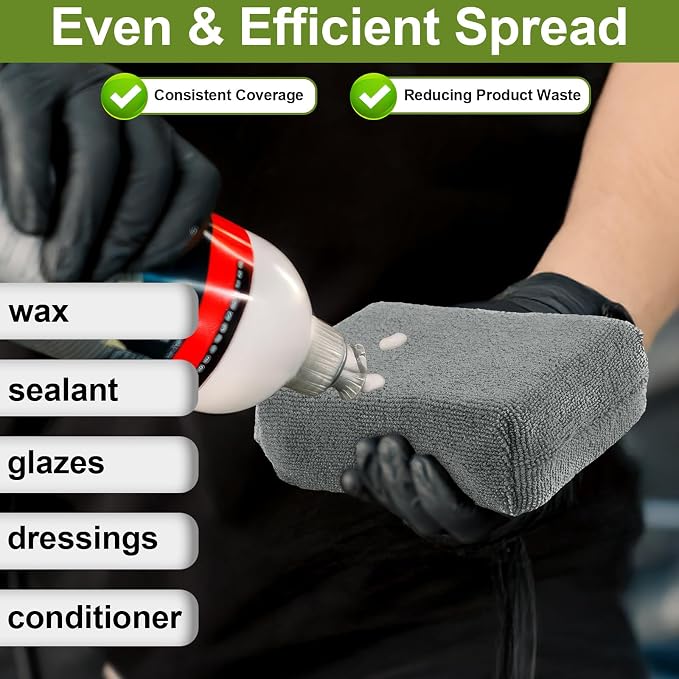 4 PCS Microfiber Applicator Pad, 4.7"x3.1" Scratch-Free Foam Buffing Scrub Pads - Image 6