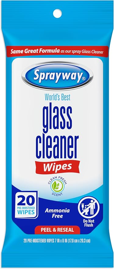 Sprayway SW199R Ammonia-Free Glass Cleaner Wipes, Fresh Scent by Sprayway