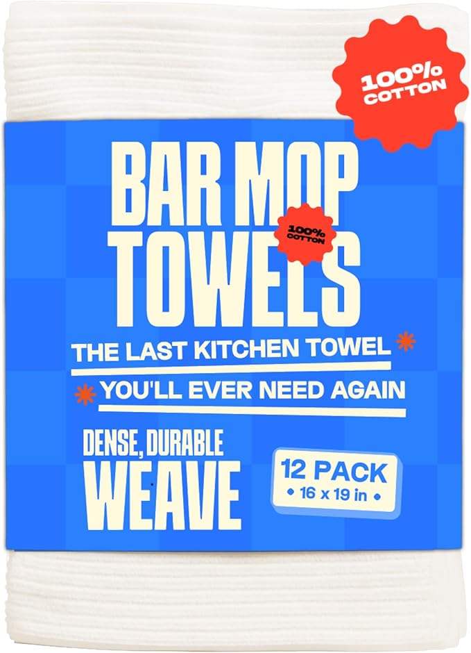 Absorbit Bar Mop Towels 100% Cotton 16x19 Super Absorbent, Bleach Safe by Unknown