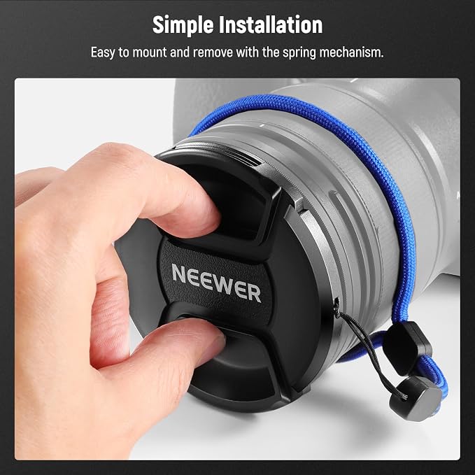 Neewer 62mm Lens Cap Kit, Lens Cover - Image 3