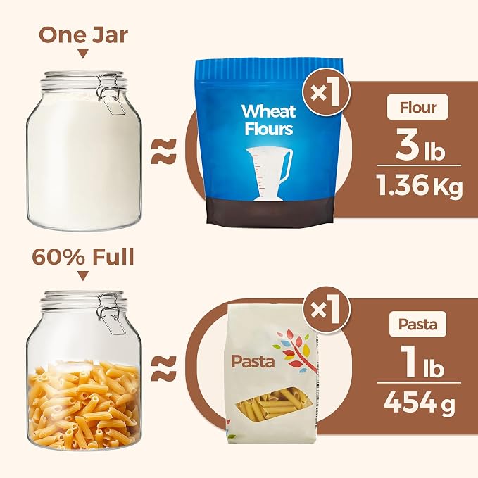 ComSaf Glass Jars with Airtight Lid 86 oz, Wide Mouth Mason Jars, Canning Jars - Image 3