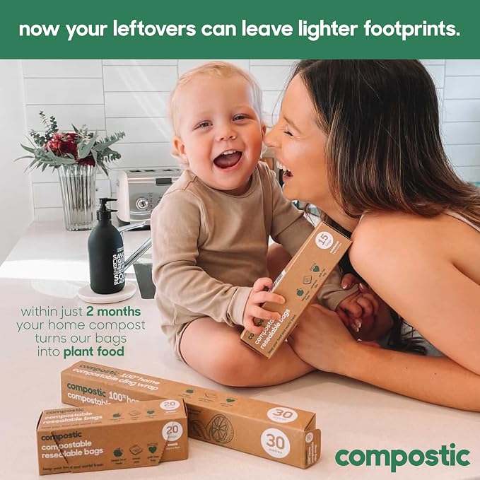 Compostic Home Compostable Resealable Gallon Bags, Microwave & Freezer Safe - Image 4
