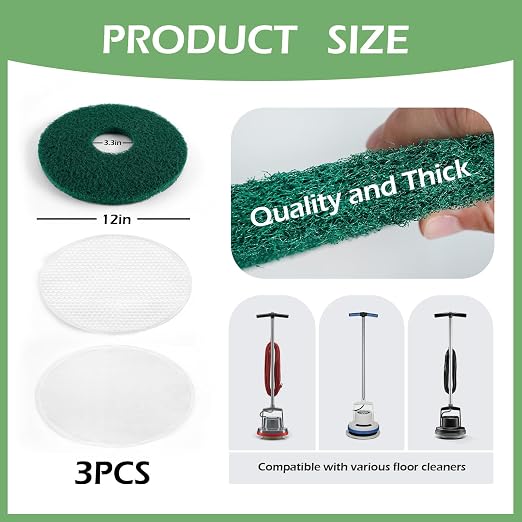 3 Pcs 12" Floor Machines Pads Compatible - Image 2