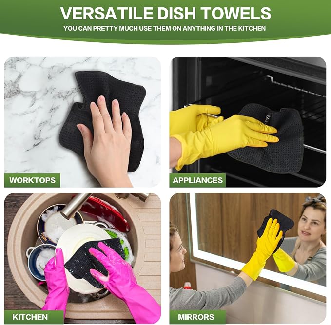 KinHwa Waffle Kitchen Towels for Washing Dishes Microfiber Dish Towels for - Image 6