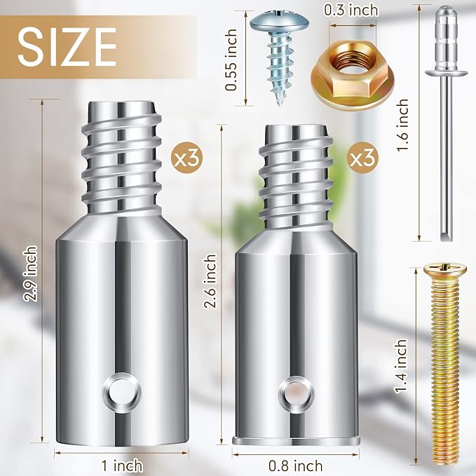 Zhengmy 6 Pcs Threaded Tip Replacement, Broom Handle Threaded End, Pole Handle - Image 2