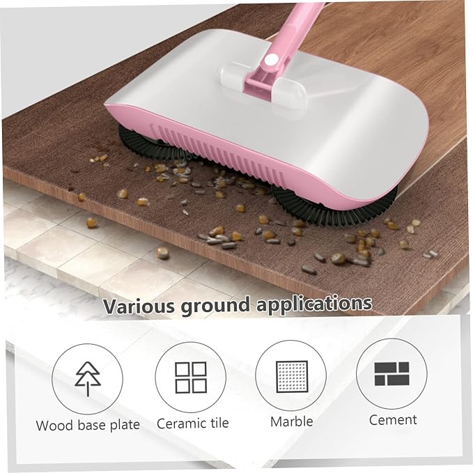 Manual Vacuum Sweeper, 180 Degree Rotating Push Vacuum Non Electric Floor - Image 6