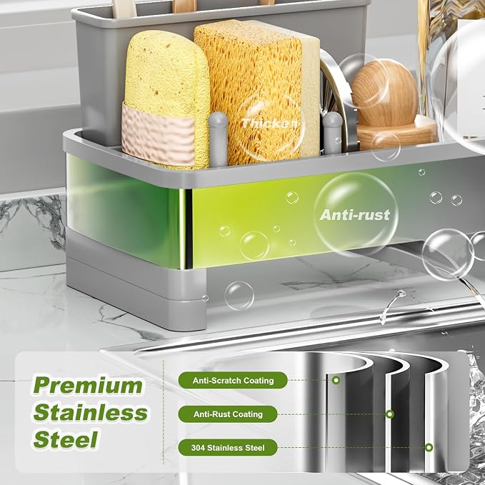 Stainless Steel Sink Caddy, Sponge Holder - Image 4