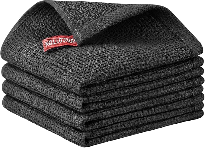 Nialnant 100% Cotton Waffle Weave Kitchen Towels, 4 Pack Dish Cloths by Nialnant