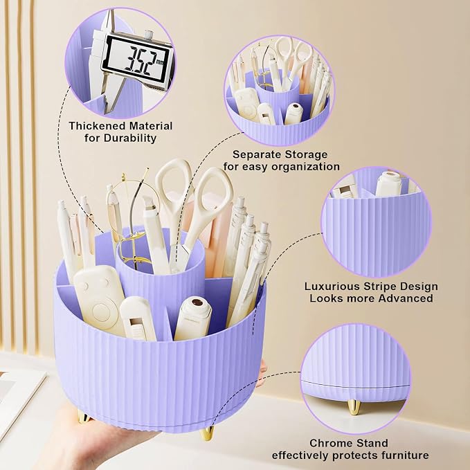 Diesisa Makeup Brush Holder Organizer, 360° Rotating Makeup Brush Organizer - Image 4