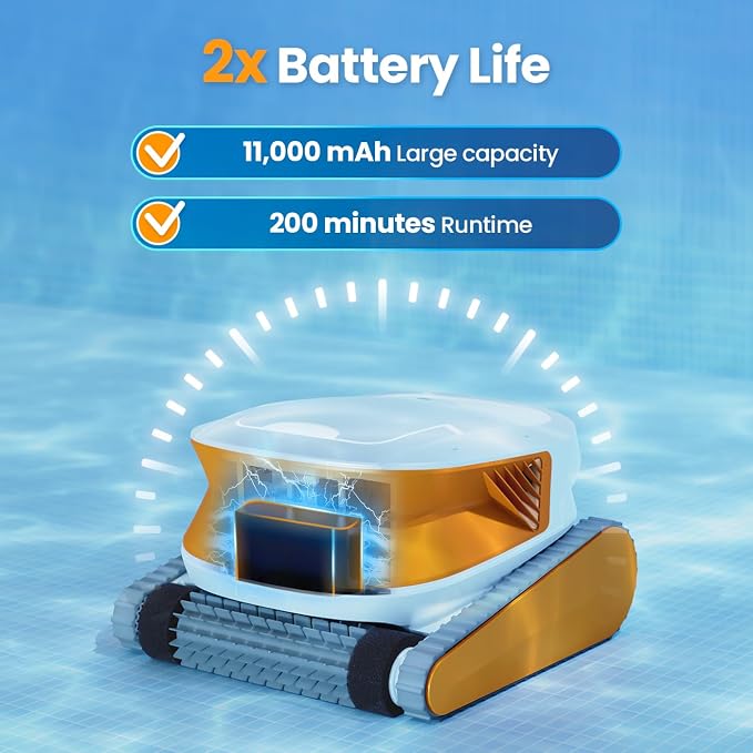 Hydro 3 Cordless Robotic Pool Cleaner, 150W Pool Vacuum - Image 2