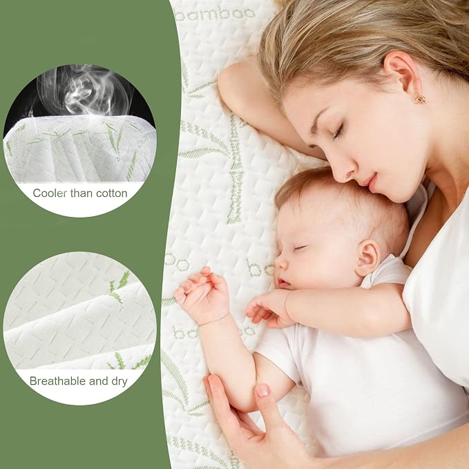 Queen Mattress Protector Waterproof Mattress Pad Washable Bamboo Rayon Mattress - Image 4