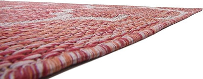 Unique Loom Outdoor Trellis Collection Area Rug (7' 1" x 10' Rectangle, Rust Red/ Ivory)