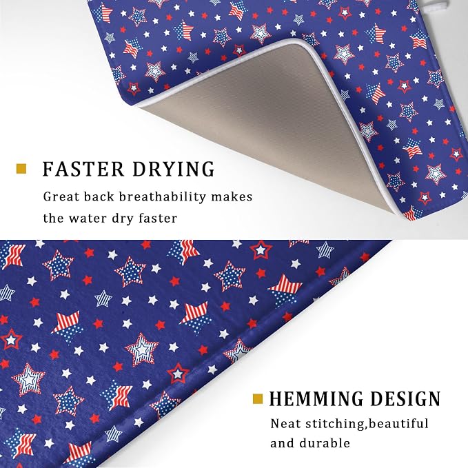 Khope 4th of July Navy Blue Dish Drying Mat - Image 3