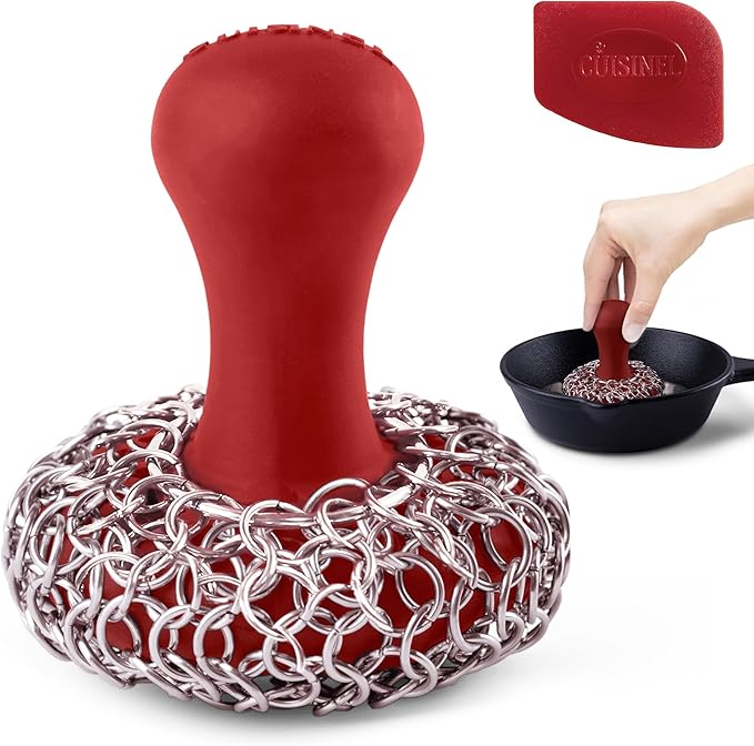 Cuisinel Cast Iron Chainmail Scrubber + Pan Scraper by Cuisinel