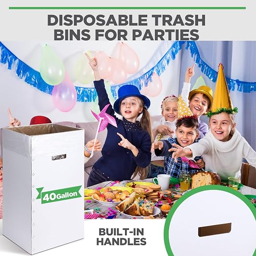 Tioncy 5 Pcs Cardboard Trash Cans Disposable and Reusable Corrugated Cardboard - Image 7