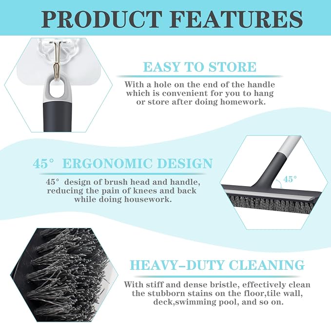 Floor Scrub Brush with Long Handle - Image 4