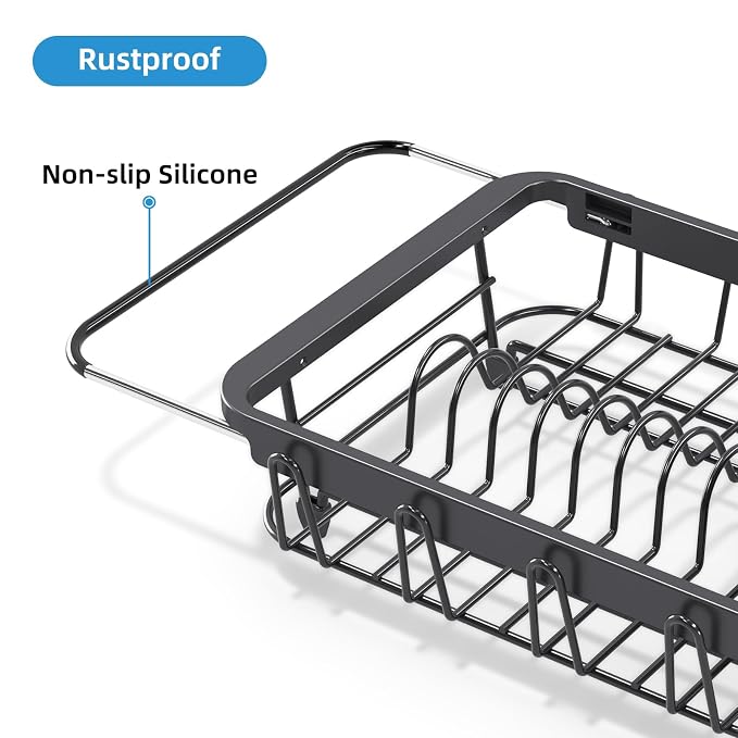 Over the Sink Dish Drying Rack, In Sink Dish Drying Racks, Expandable Dish Rack - Image 6