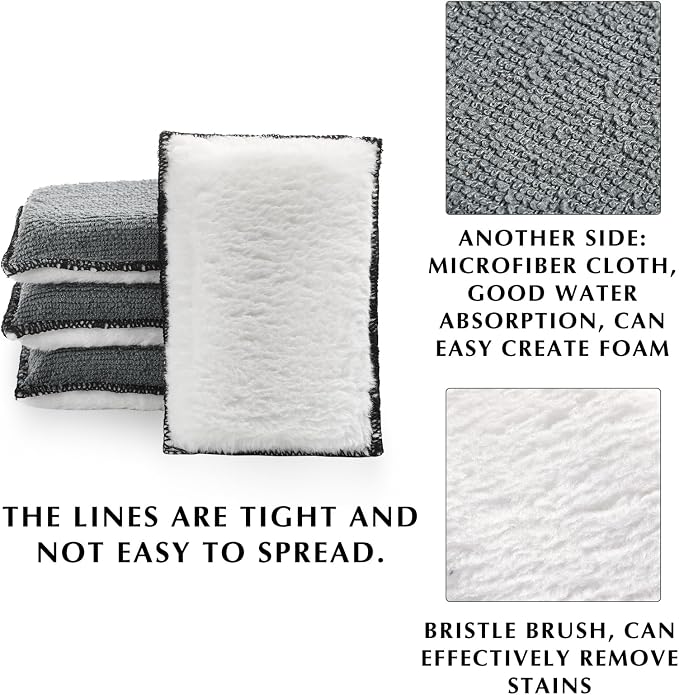 Mudder 8 Pcs Car Interior Scrubbing Sponge 5'' x 3'' Fiber Car Wax Applicator - Image 3