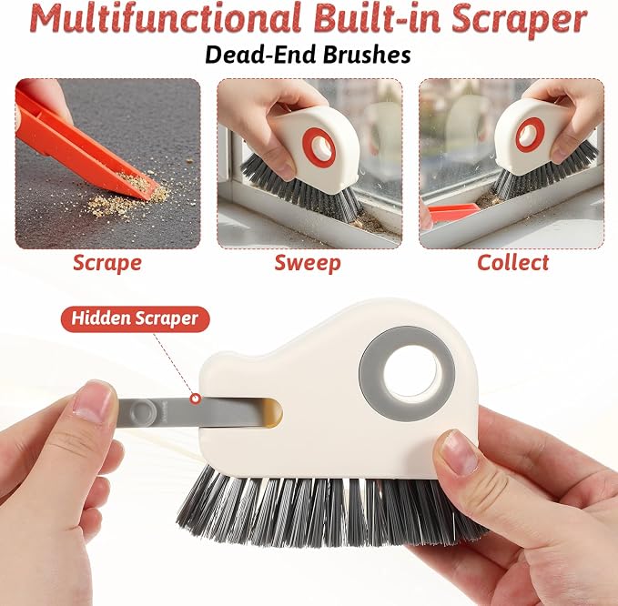 2Pcs 2 in 1 Groove Cleaning Brush, Hard Bristle Window Track Cleaning Tools - Image 5