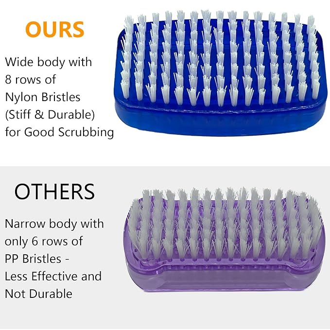 Nail Brush for Cleaning Fingernails 2 Sided Nylon Bristles Fingernail Brush for - Image 2