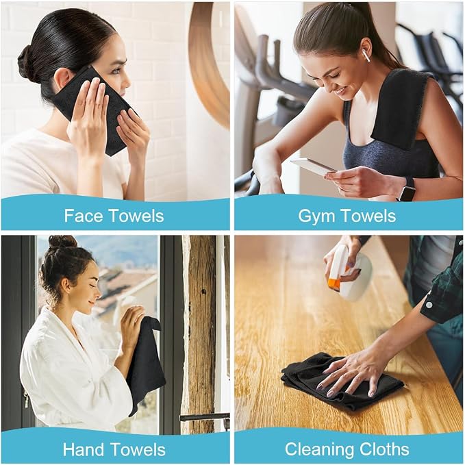 Orighty Washcloths Towels Set 10 Pack, Highly Absorbent and Soft Feel - Image 7