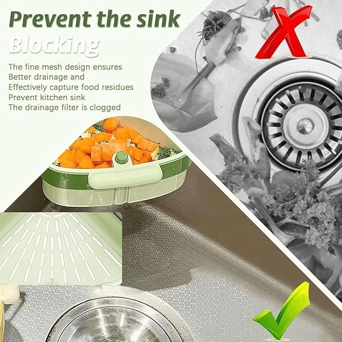 Corner Sink Strainer, Sink Strainer Basket, 2026 New Upgraded Suction Cup Press - Image 5